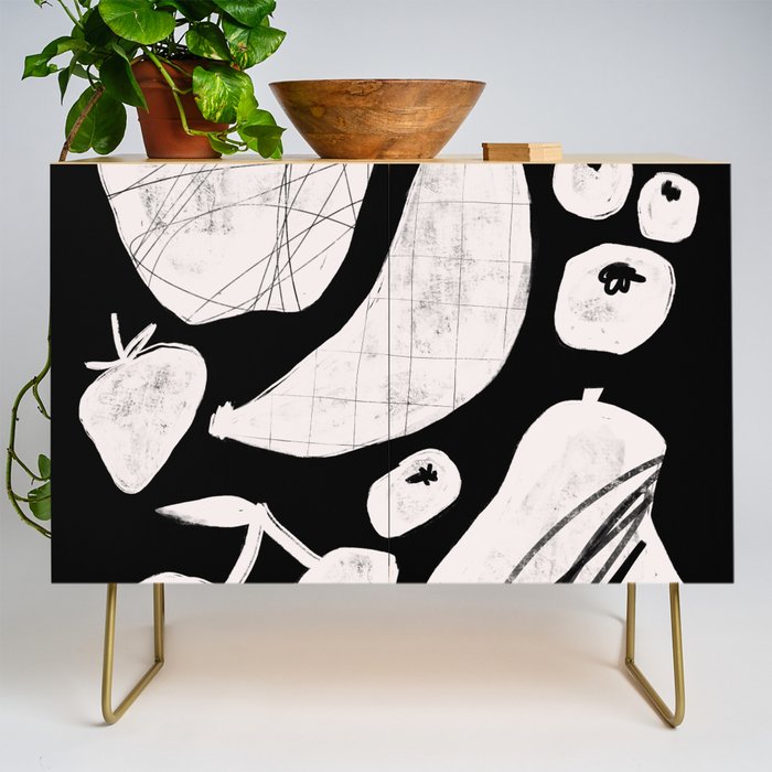 Abstract Fruit Black Credenza Gallery Image 1