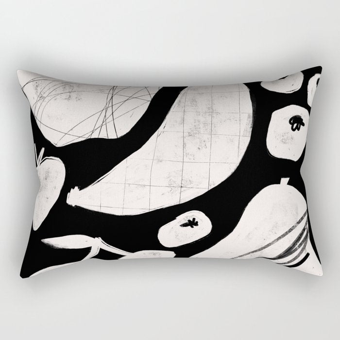 Abstract Fruit Black Rectangular Pillow Gallery Image 2