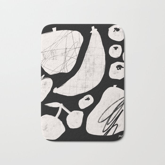 Abstract Fruit Black Bath Mat Gallery Image 1