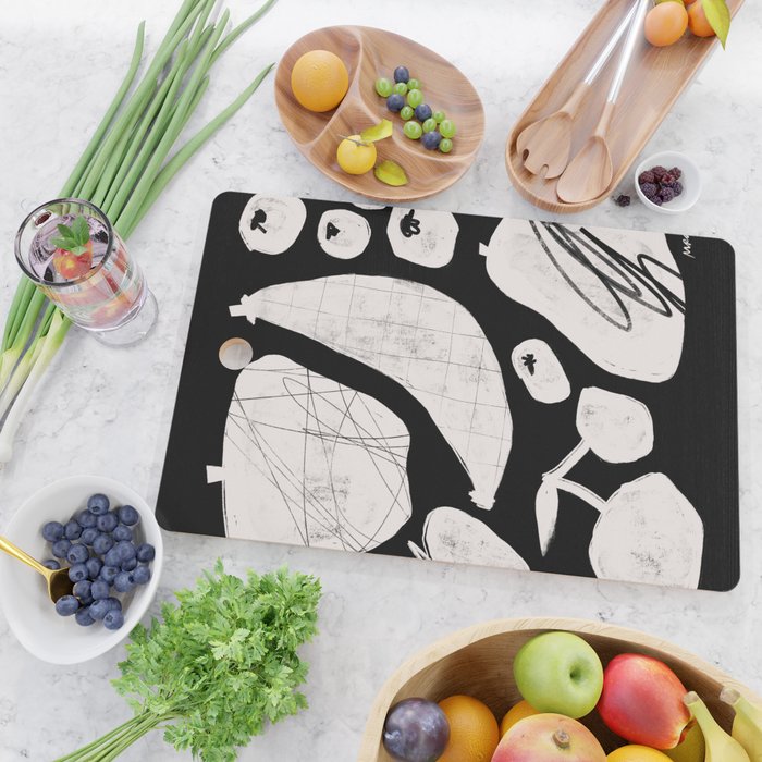 Abstract Fruit Black Cutting Board Gallery Image 2