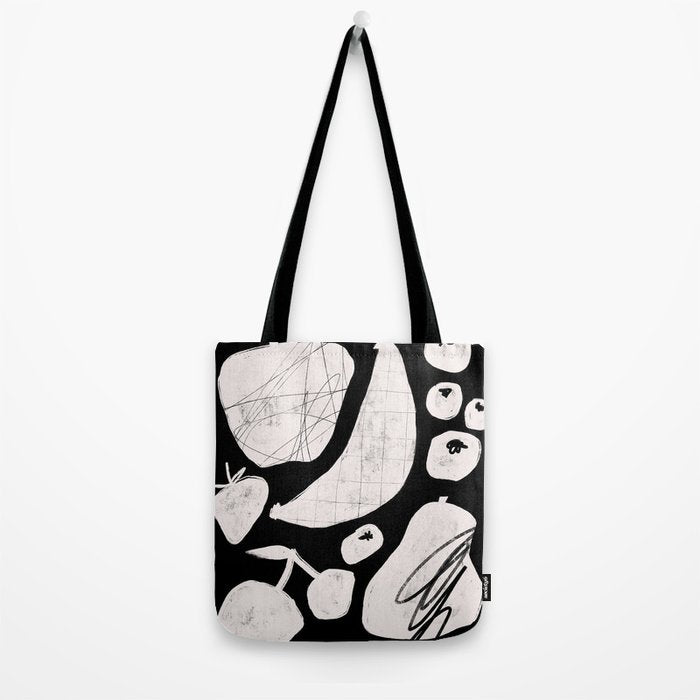 Abstract Fruit Black Tote Bag Gallery Image 2