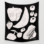 Abstract Fruit Black Wall Tapestry Gallery Image 4