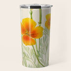 Mexican Poppy Vintage Botanical Print Travel Mug Gallery Image 1