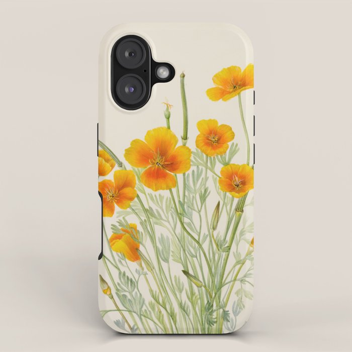 Mexican Poppy Vintage Botanical Print iPhone Case Gallery Image 1