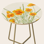 Mexican Poppy Vintage Botanical Print Side Table Gallery Image 2