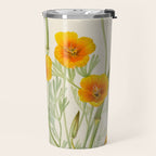 Mexican Poppy Vintage Botanical Print Travel Mug Gallery Image 2