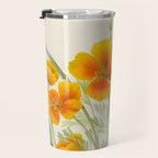 Mexican Poppy Vintage Botanical Print Travel Mug Gallery Image 3