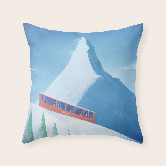 Ski Zermatt Throw Pillow Gallery Image 1