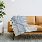 Geometric Southwestern Minimalism - Soft Sky Blue Throw Blanket Gallery Image 1