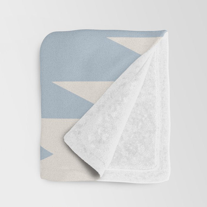 Geometric Southwestern Minimalism - Soft Sky Blue Throw Blanket Gallery Image 3