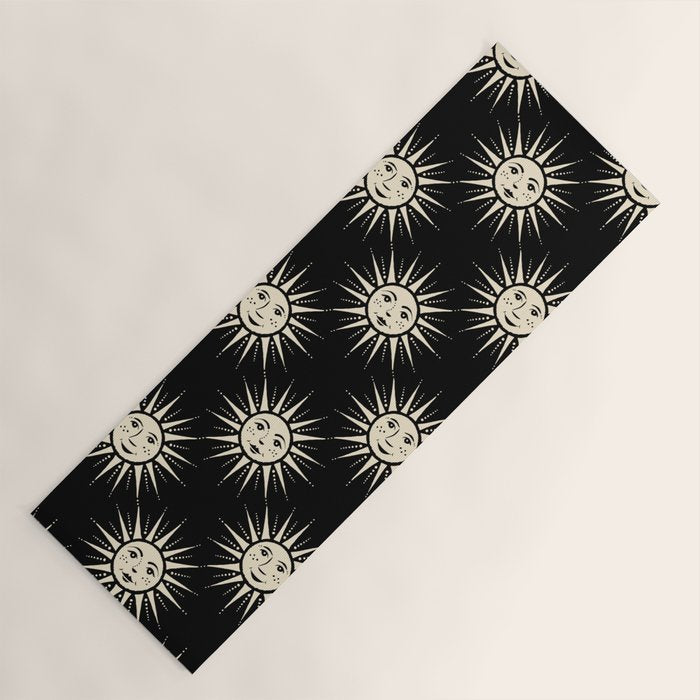 Freckled Suns - black and cream Yoga Mat Gallery Image 1