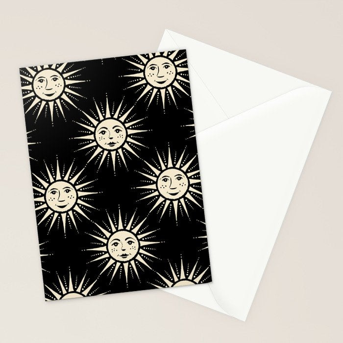 Freckled Suns - black and cream Stationery Card Gallery Image 2