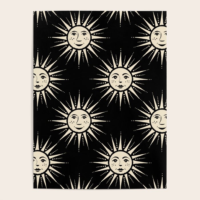 Freckled Suns - black and cream Poster Gallery Image 1