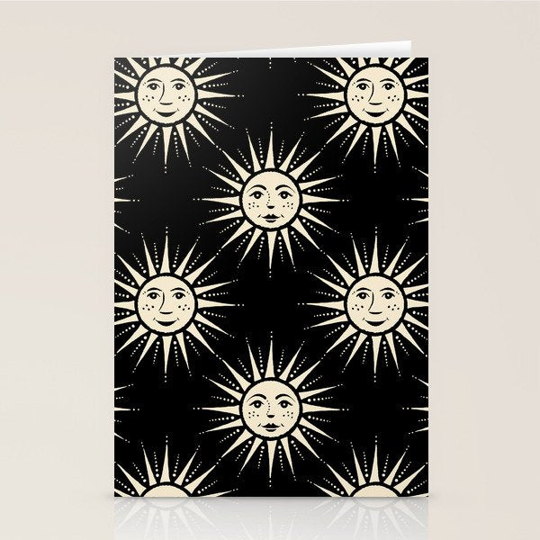 Freckled Suns - black and cream Stationery Card Gallery Image 1