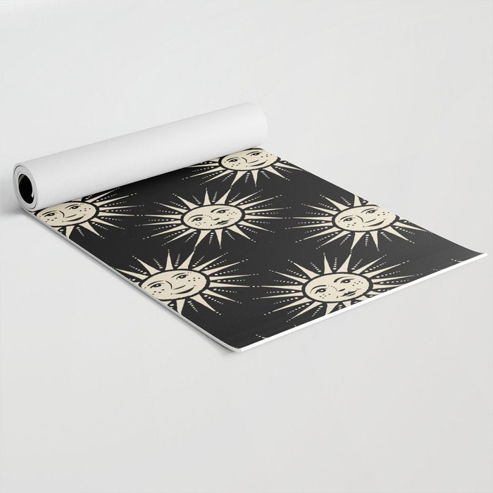 Freckled Suns - black and cream Yoga Mat Gallery Image 2
