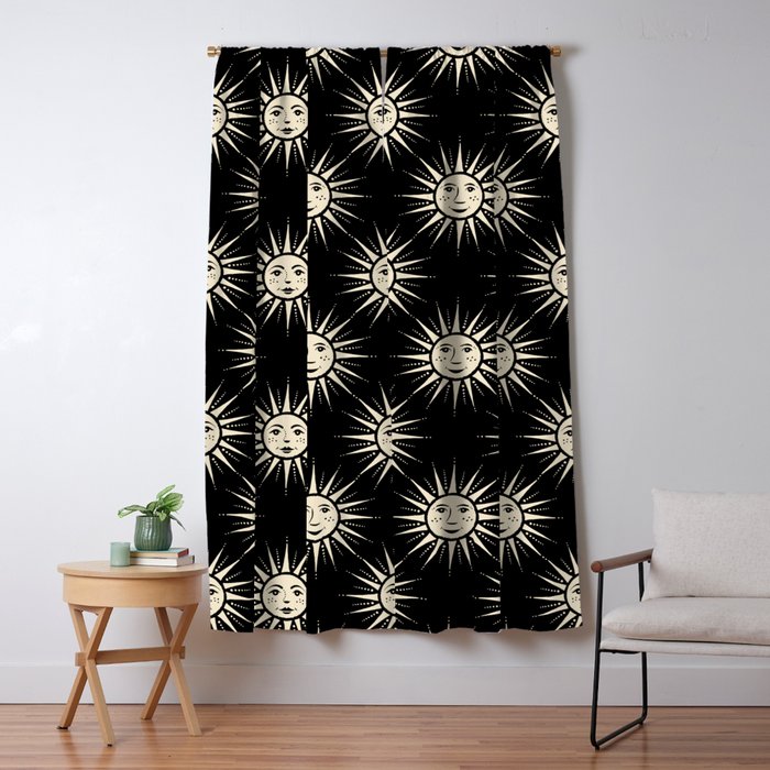 Freckled Suns - black and cream Window Curtain Gallery Image 1