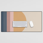 Minimal Retro Sunset - Earthy Neutral Desk Mat Gallery Image 1