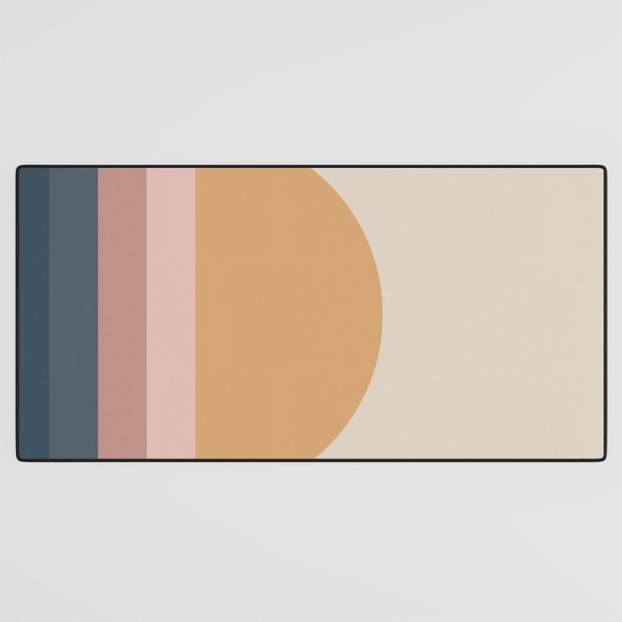 Minimal Retro Sunset - Earthy Neutral Desk Mat Gallery Image 3