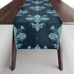 Royal Fleur De Lis In Navy Table Runner Gallery Image 1