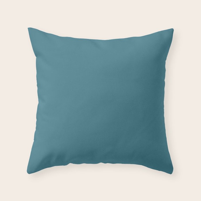 Solid Color Spring Teal Throw Pillow Gallery Image 6
