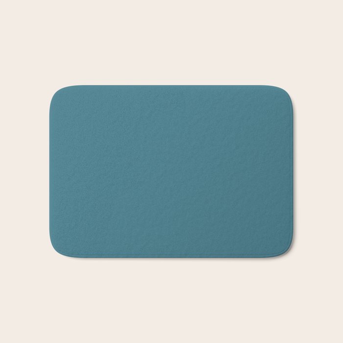 Solid Color Spring Teal Bath Mat Gallery Image 1