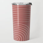 Minimal Line Curvature XXIX Rose Mid Century Modern Arch Abstract Travel Mug Gallery Image 2