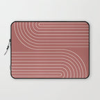 Minimal Line Curvature XXIX Rose Mid Century Modern Arch Abstract Laptop Sleeve Gallery Image 1