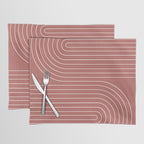 Minimal Line Curvature XXIX Rose Mid Century Modern Arch Abstract Placemat Gallery Image 1