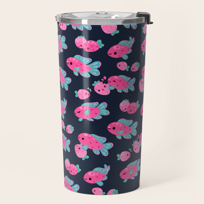 Strawberry peacock cichlid Travel Mug Gallery Image 2