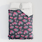 Strawberry peacock cichlid Duvet Cover Gallery Image 6
