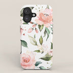 Sunny Floral Pastel Pink Watercolor Flower Pattern iPhone Case Gallery Image 1
