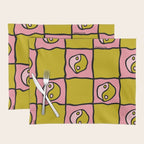 Green Ying Yang Checkered Print Placemat Gallery Image 1