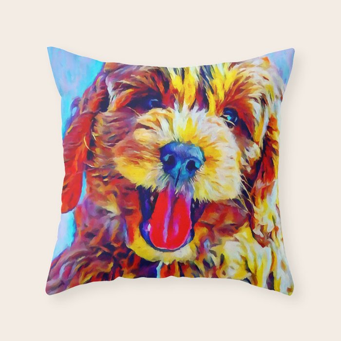 Goldendoodle 2 Throw Pillow Gallery Image 1