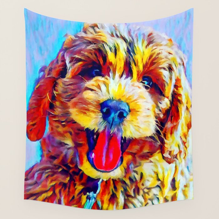 Goldendoodle 2 Wall Tapestry Gallery Image 1