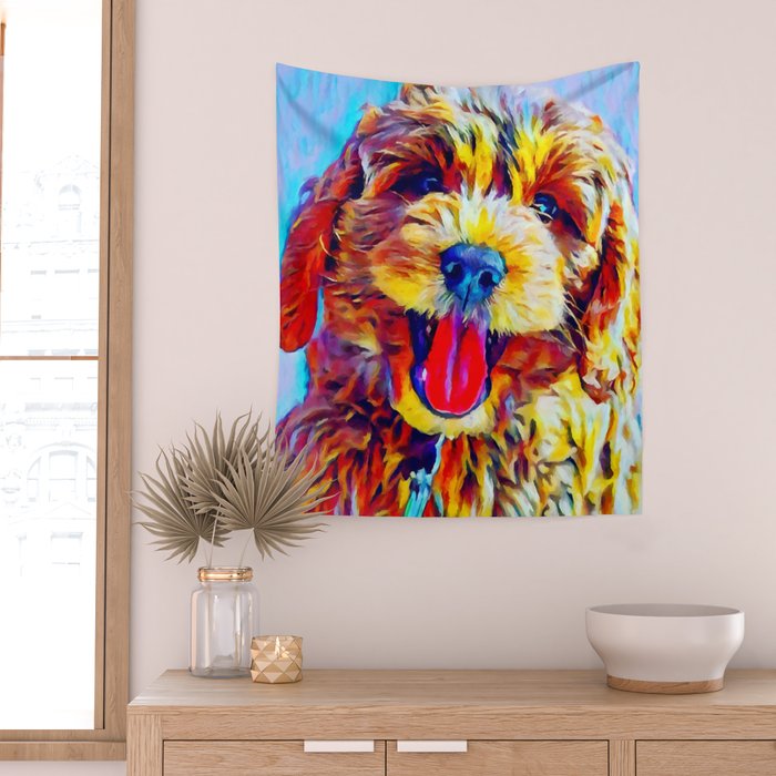 Goldendoodle 2 Wall Tapestry Gallery Image 2