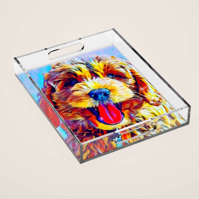 Goldendoodle 2 Acrylic Tray Gallery Image 1