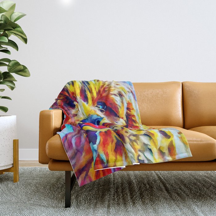Goldendoodle 2 Throw Blanket Gallery Image 1