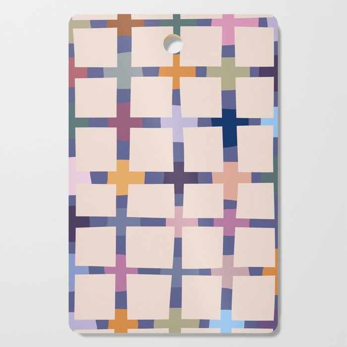 Colorful Patterned Grid II Cutting Board Gallery Image 1