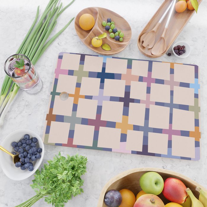 Colorful Patterned Grid II Cutting Board Gallery Image 2
