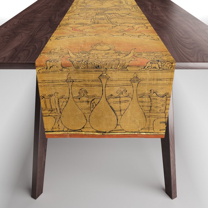 Buddhist Thangka Avalokiteshvara Shadakshari-Lokeshvara Table Runner Gallery Image 1