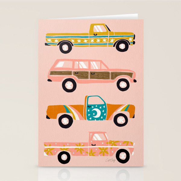 Retro Roads - Pink Palette Stationery Card Gallery Image 2