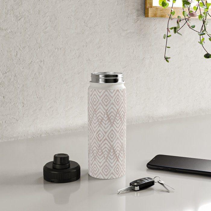 Feather Ikat - Taupe Water Bottle Gallery Image 4