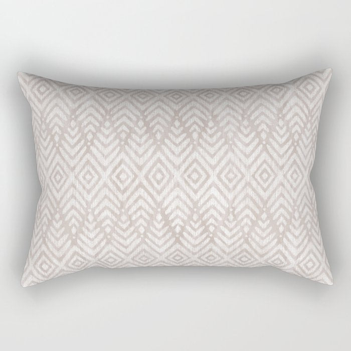 Feather Ikat - Taupe Rectangular Pillow Gallery Image 1