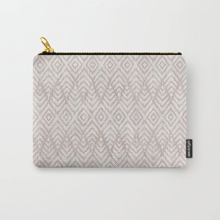 Feather Ikat - Taupe Carry All Pouch Gallery Image 1