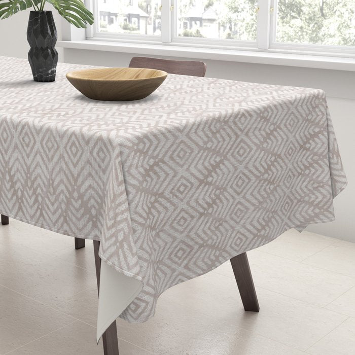 Feather Ikat - Taupe Tablecloth Gallery Image 3