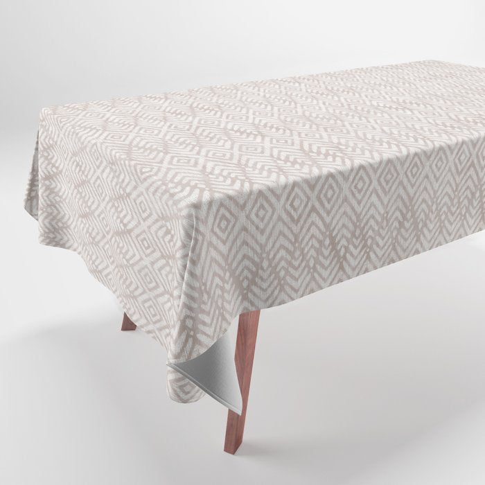 Feather Ikat - Taupe Tablecloth Gallery Image 1