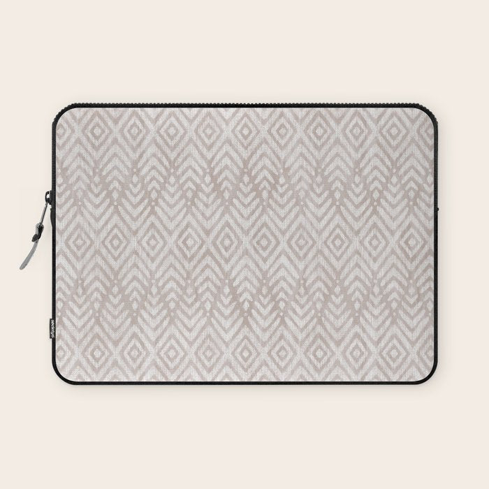 Feather Ikat - Taupe Laptop Sleeve Gallery Image 1