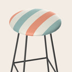 Orange, turquoise and cream stripes Stool Gallery Image 2