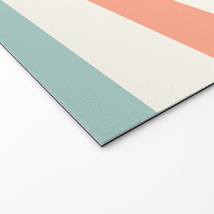 Orange, turquoise and cream stripes Welcome Mat Gallery Image 2
