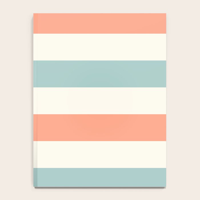 Orange, turquoise and cream stripes Notebook Gallery Image 4